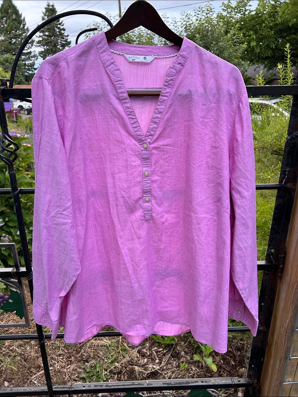 Riders by Lee pink light weight long sleeve blouse size 2XL